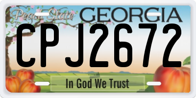 GA license plate CPJ2672