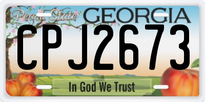 GA license plate CPJ2673