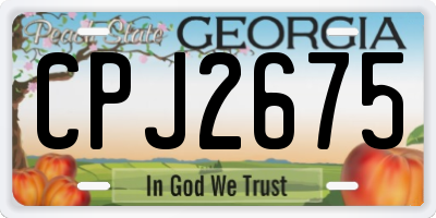 GA license plate CPJ2675