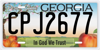 GA license plate CPJ2677