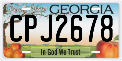 GA license plate CPJ2678