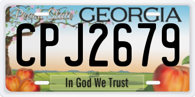 GA license plate CPJ2679