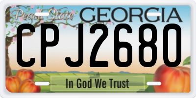GA license plate CPJ2680