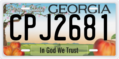 GA license plate CPJ2681