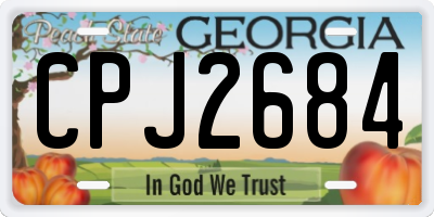 GA license plate CPJ2684