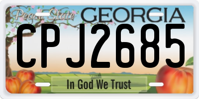 GA license plate CPJ2685
