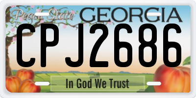 GA license plate CPJ2686