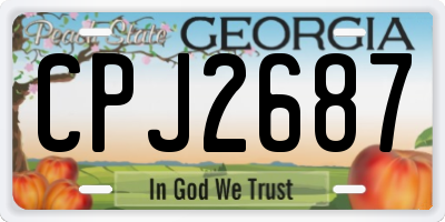 GA license plate CPJ2687