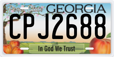 GA license plate CPJ2688