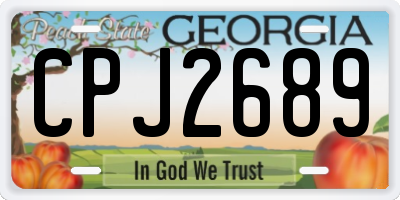 GA license plate CPJ2689