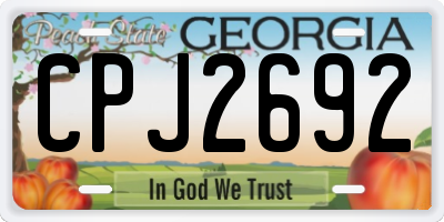 GA license plate CPJ2692