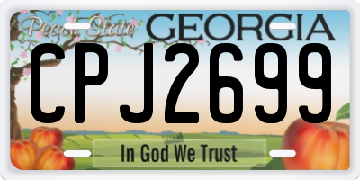 GA license plate CPJ2699