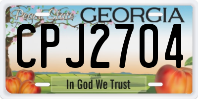 GA license plate CPJ2704
