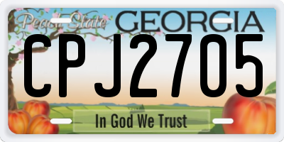 GA license plate CPJ2705