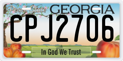 GA license plate CPJ2706