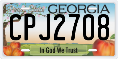 GA license plate CPJ2708