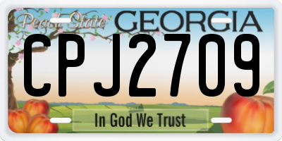 GA license plate CPJ2709