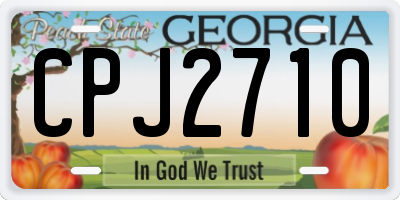 GA license plate CPJ2710
