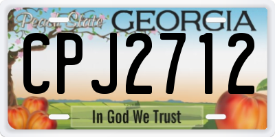 GA license plate CPJ2712