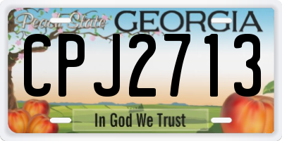 GA license plate CPJ2713