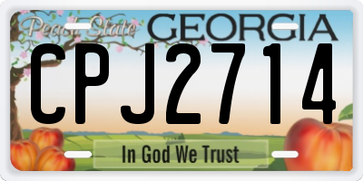GA license plate CPJ2714