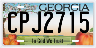 GA license plate CPJ2715