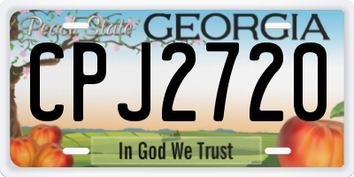 GA license plate CPJ2720