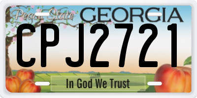 GA license plate CPJ2721