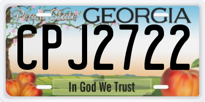 GA license plate CPJ2722