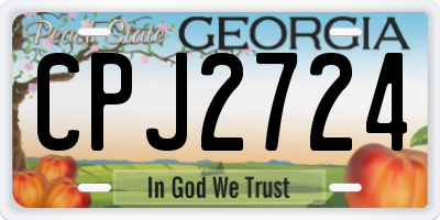 GA license plate CPJ2724