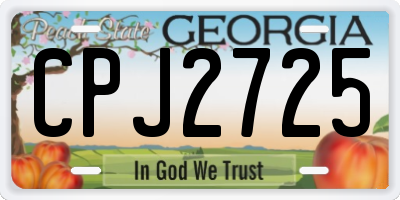GA license plate CPJ2725