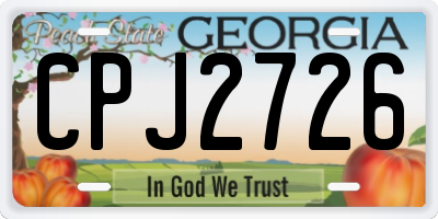 GA license plate CPJ2726