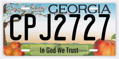 GA license plate CPJ2727