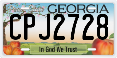 GA license plate CPJ2728
