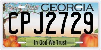 GA license plate CPJ2729