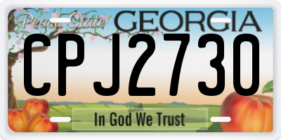 GA license plate CPJ2730