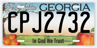 GA license plate CPJ2732