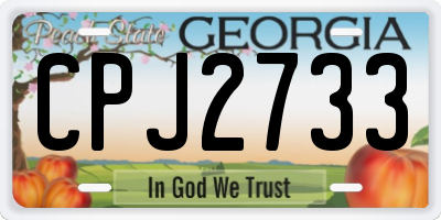 GA license plate CPJ2733