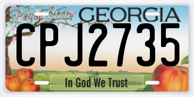 GA license plate CPJ2735