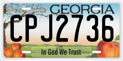 GA license plate CPJ2736