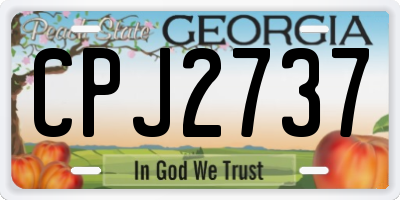 GA license plate CPJ2737