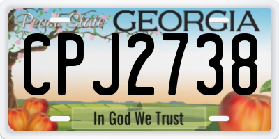 GA license plate CPJ2738