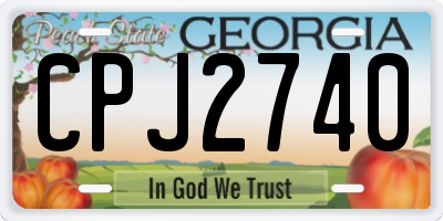 GA license plate CPJ2740
