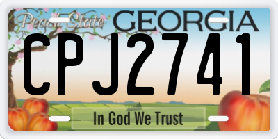 GA license plate CPJ2741