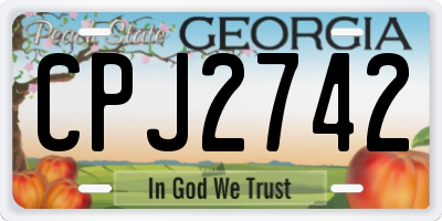 GA license plate CPJ2742