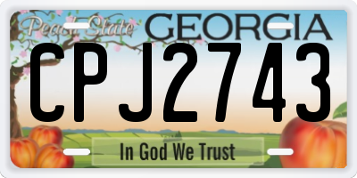 GA license plate CPJ2743