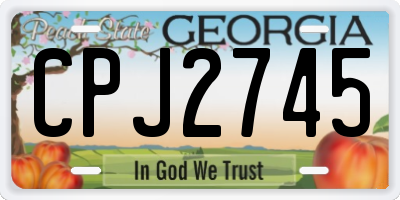 GA license plate CPJ2745