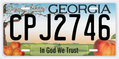 GA license plate CPJ2746