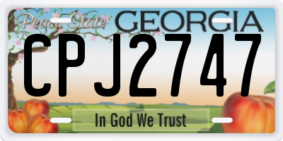 GA license plate CPJ2747