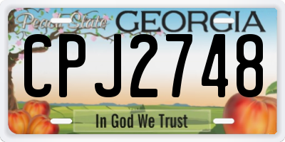 GA license plate CPJ2748